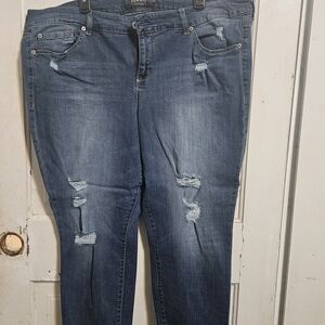 Torrid Women's Dark Blue Ripped Skinny Jeans